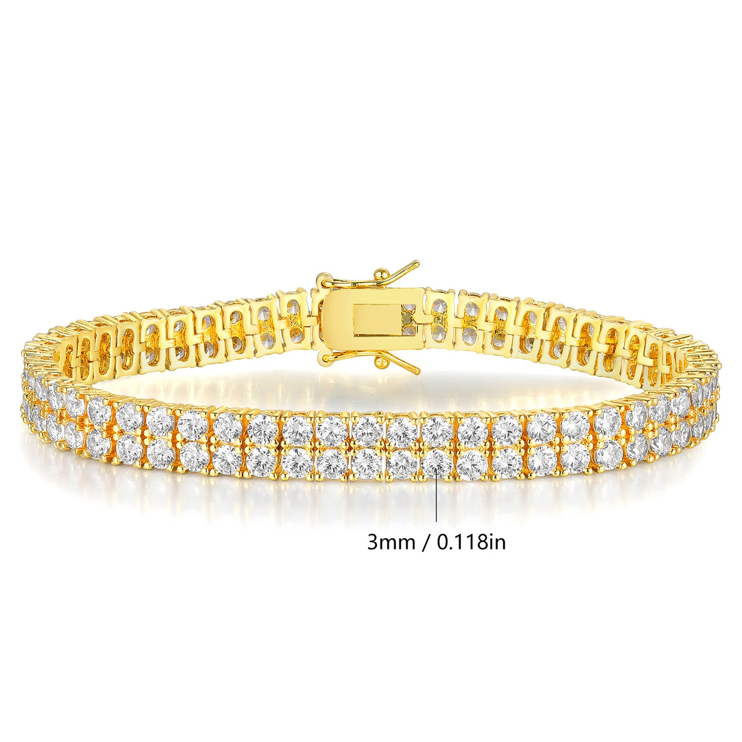 3MM TWIN SWAROVSKI TENNIS BRACELET.
