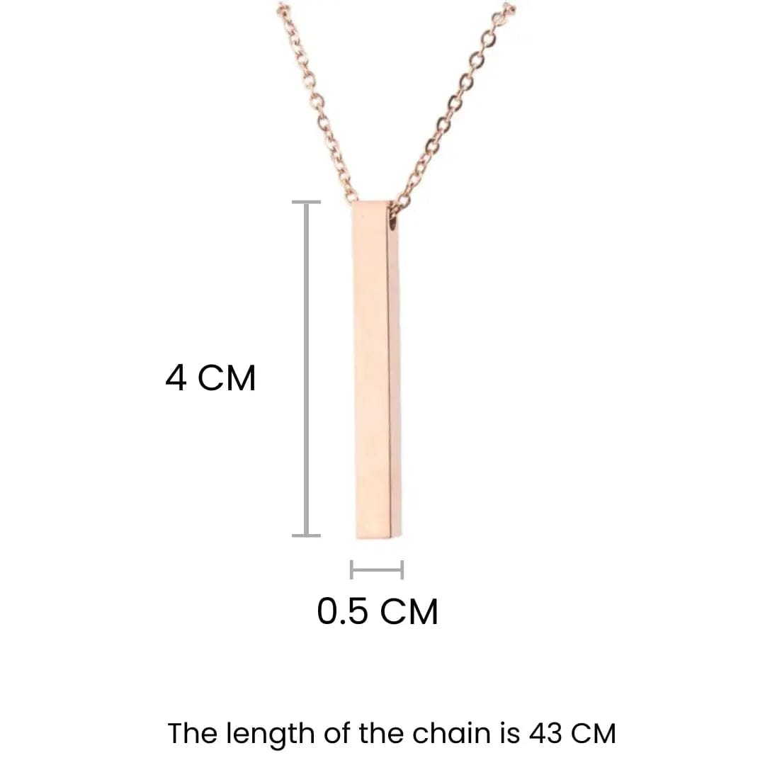 Vertical Bar Necklace (Rose gold )