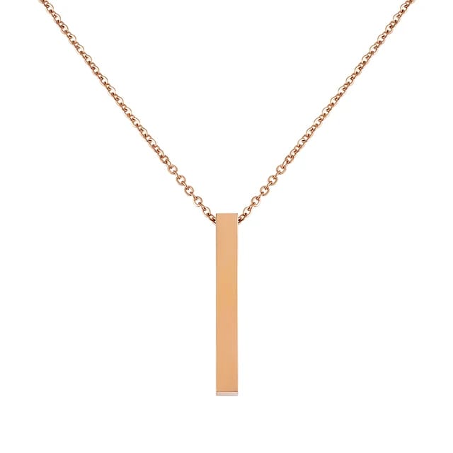 Vertical Bar Necklace (Rose gold )