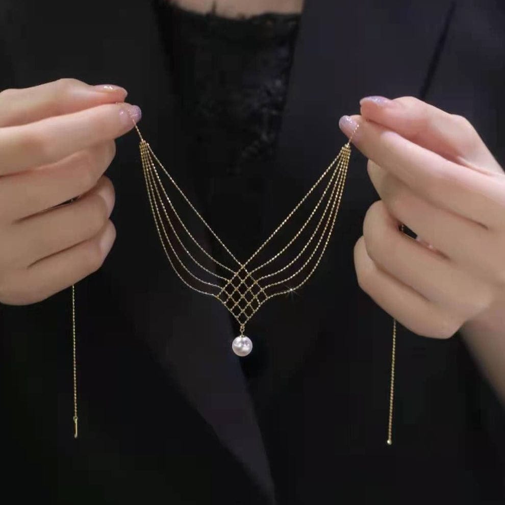 Golden Layers Pearl Necklace
