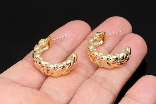 Braided Textured Hoop Earrings