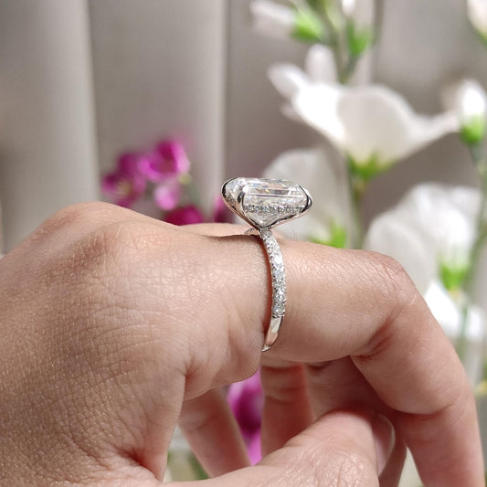 Radiant Rectangle Cut Diamond Ring