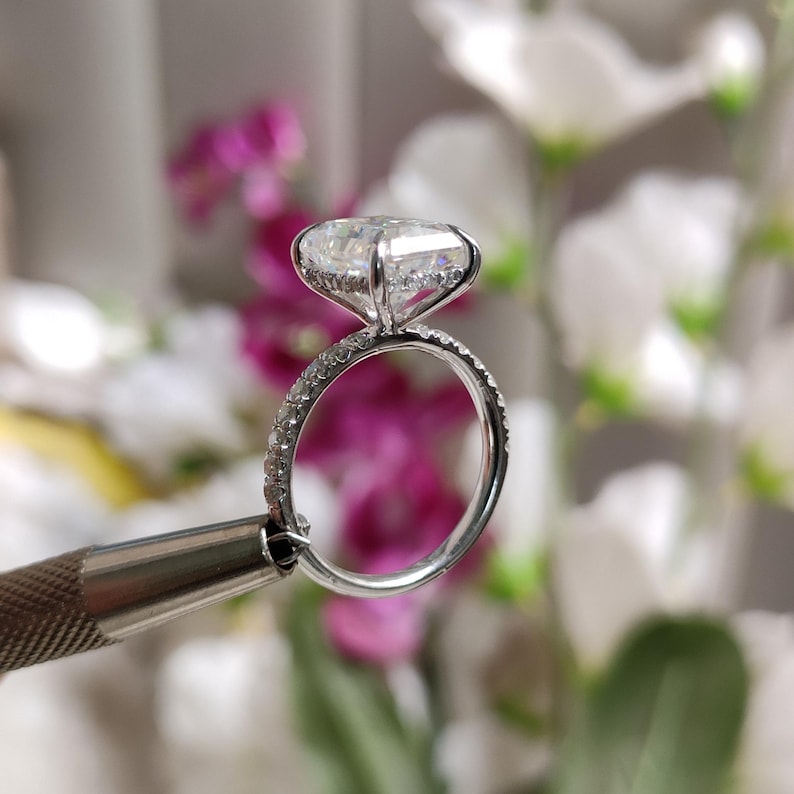 Radiant Rectangle Cut Diamond Ring