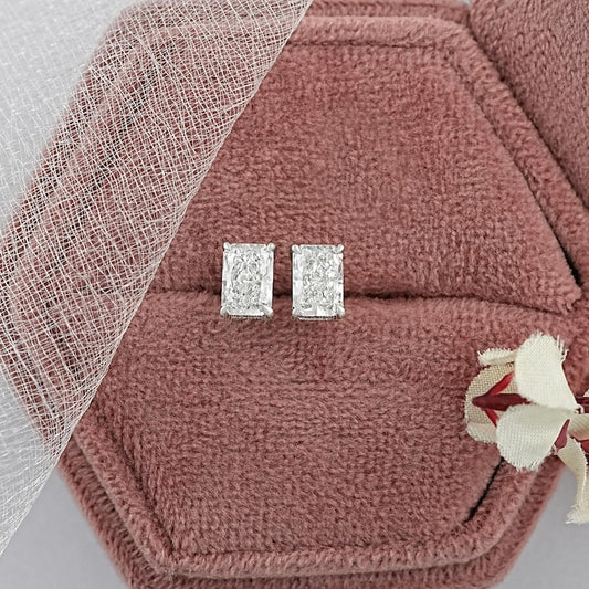 Bezel Corner Princess Earrings