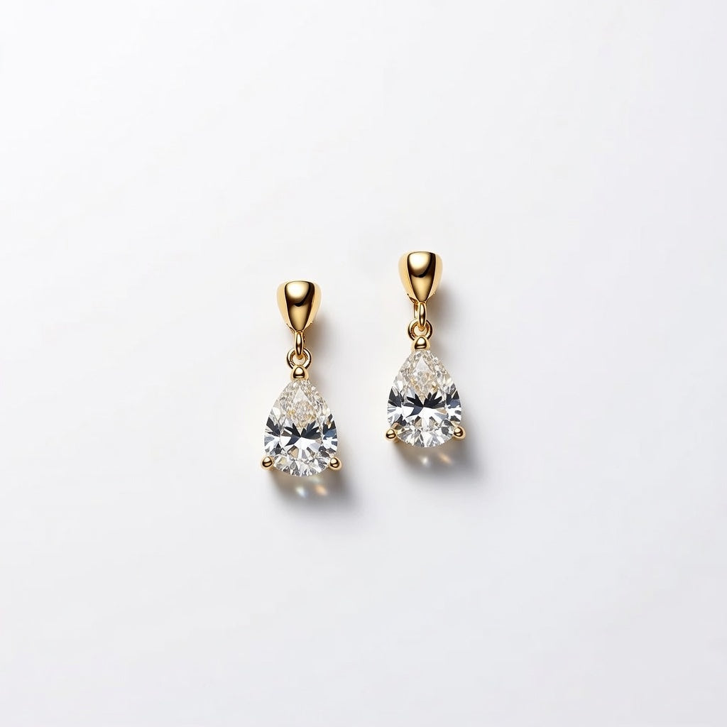 Viva Teardrop Solitaire Earrings (Titanium Steel)
