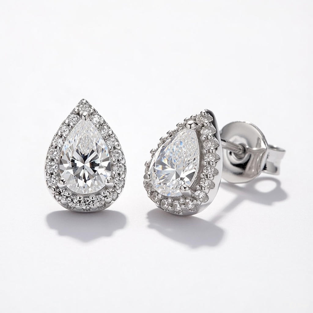 Pear Cut Solitaire Earrings