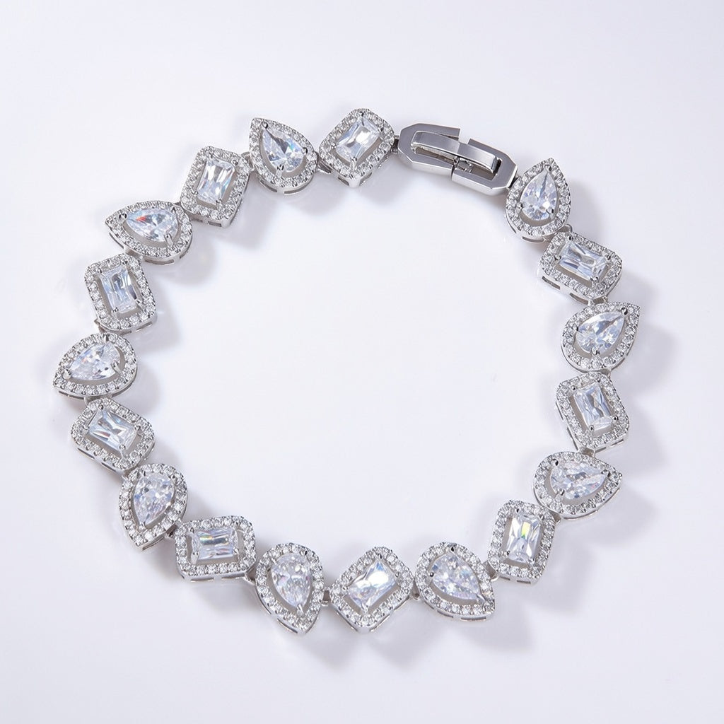 Radiant Halo Mix-Cut Tennis Bracelet