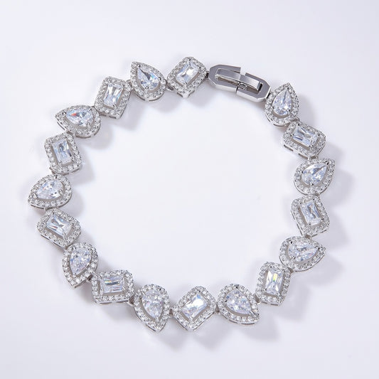 Radiant Halo Mix-Cut Tennis Bracelet