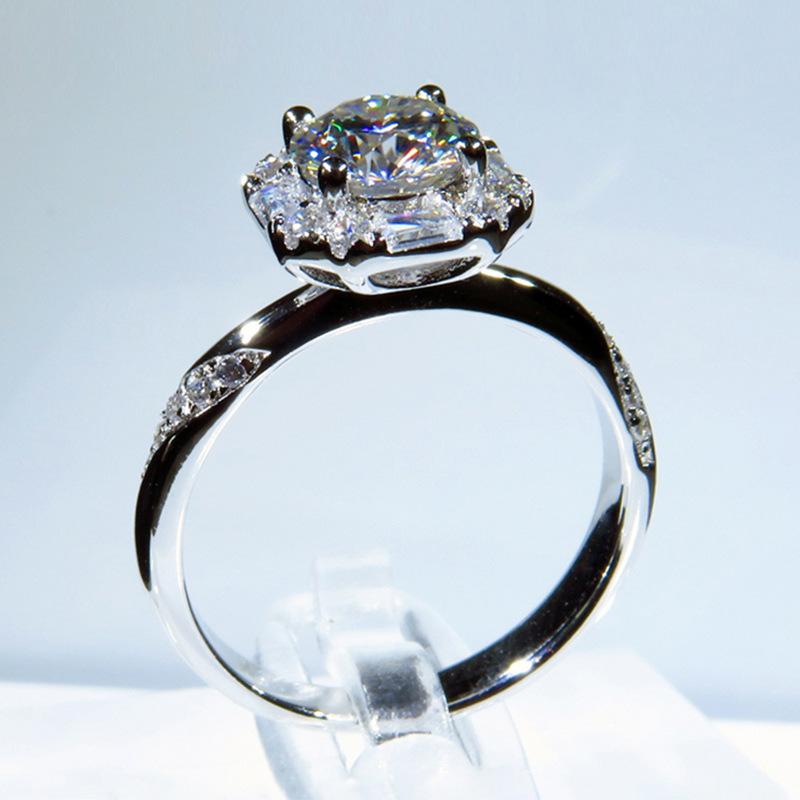 Asscher Diamond Ring (925 Sterling Silver)