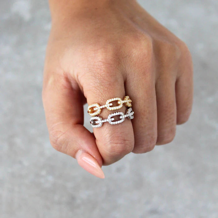 Studded Link Band Ring
