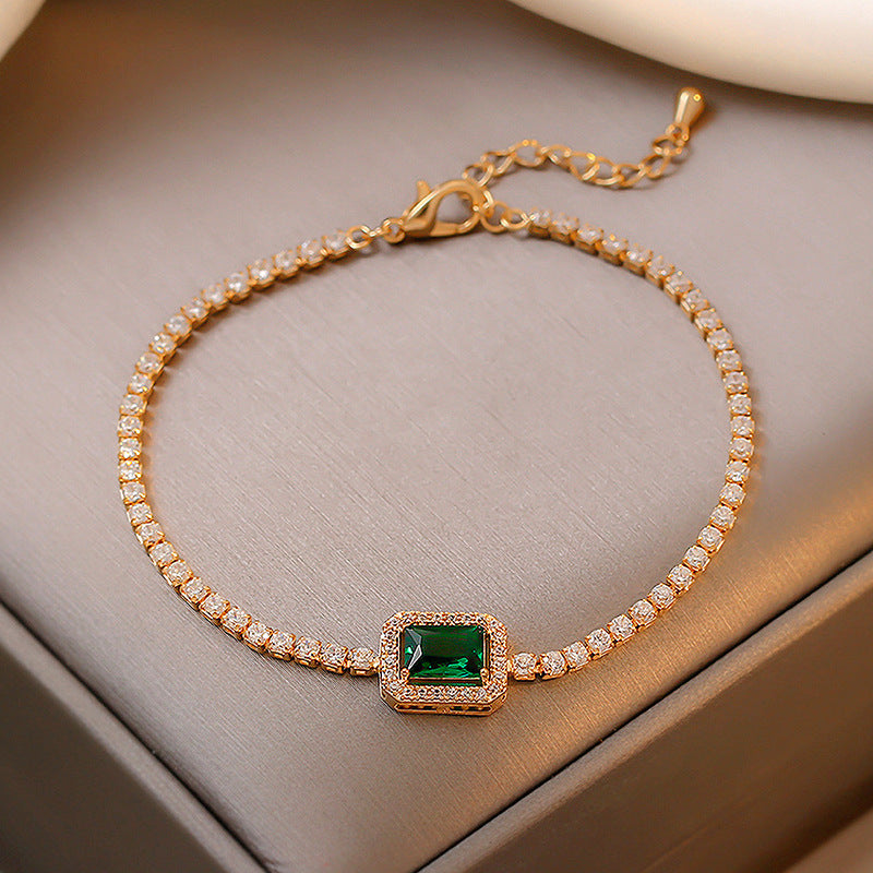 Emerald Motif Tennis Bracelet