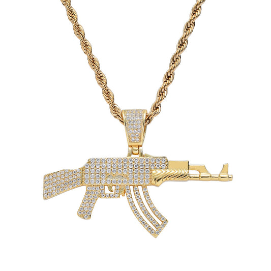 Iced AK-47 Rifle Necklace