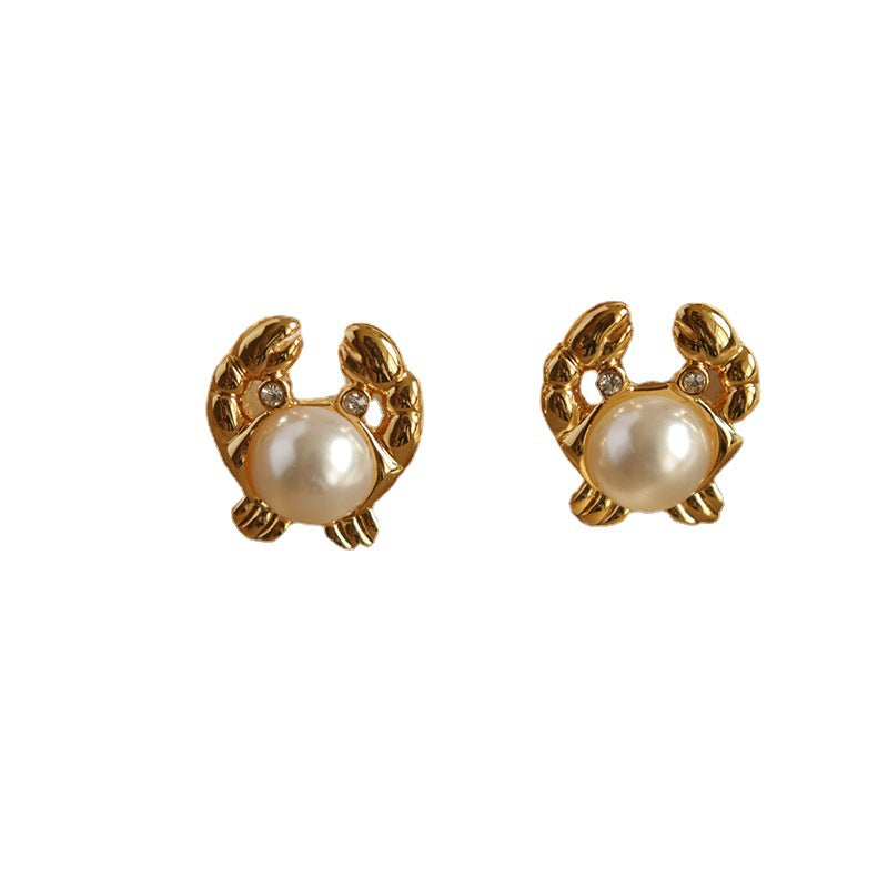 Pearl Crab Earrings