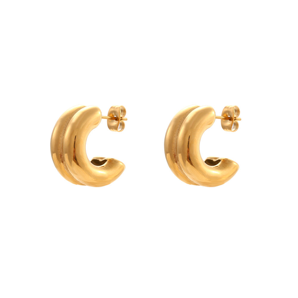 Gold Twin Hoop Earrings