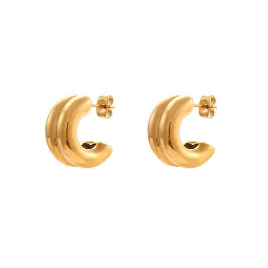 Gold Twin Hoop Earrings
