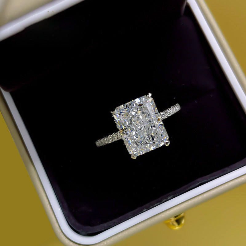 Radiant Rectangle Cut Diamond Ring