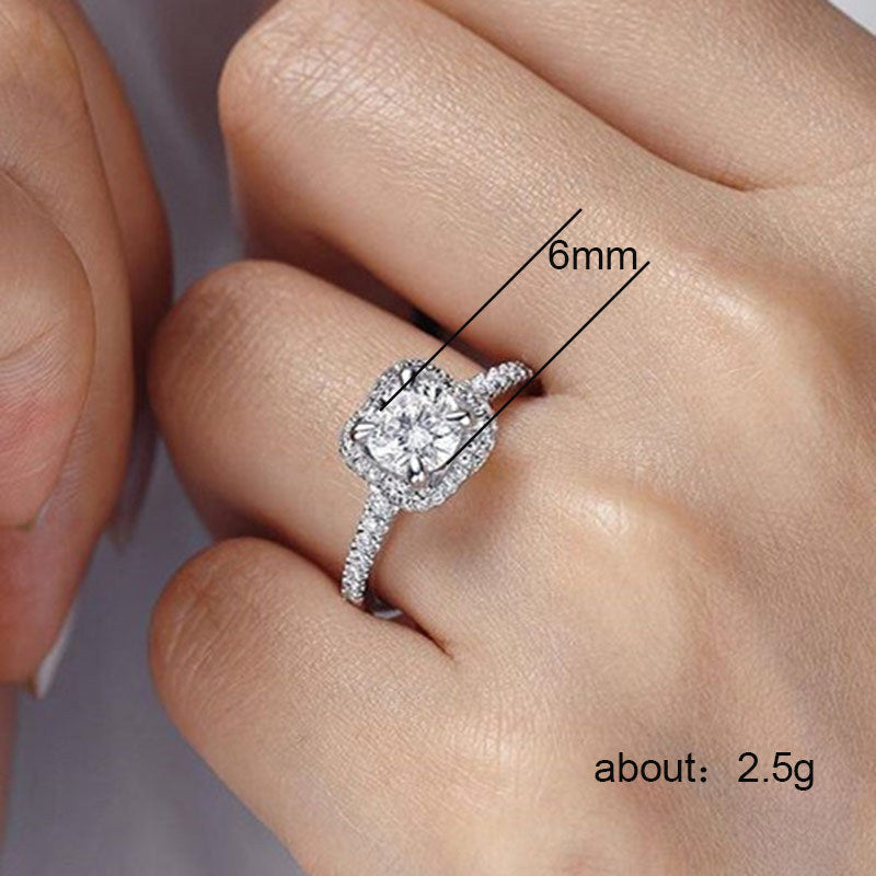 Cushion Cut Promise Ring (PURE SILVER WITH HALLMARKING)