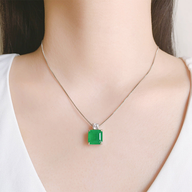 ASOS DESIGN Curve necklace with emerald crystal cross pendant in gold tone  | ASOS