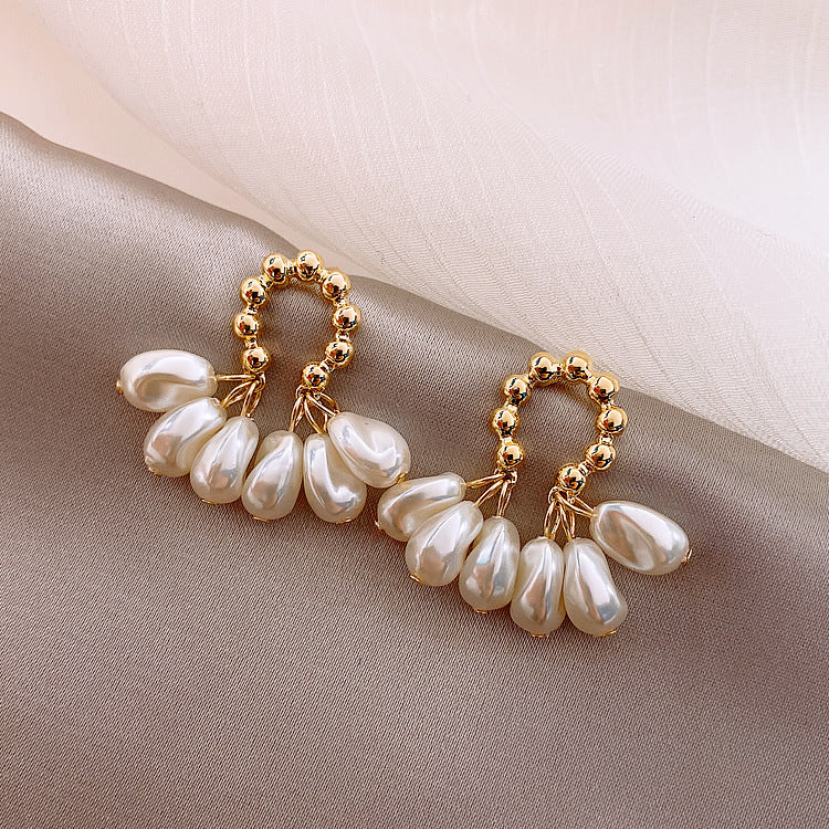 Half Flower Pearl Earrings