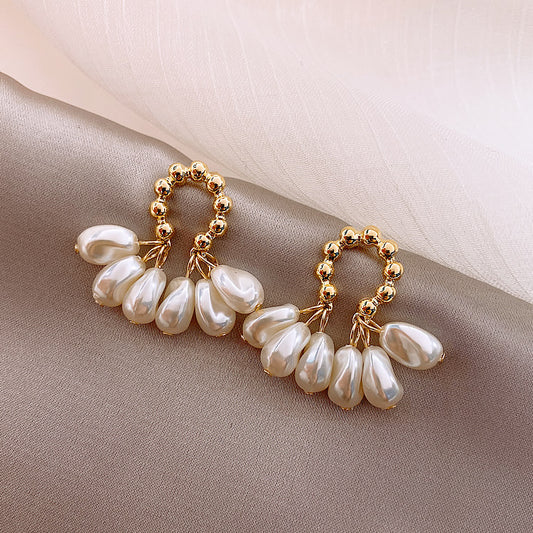 Half Flower Pearl Earrings (925 Sterling Silver)