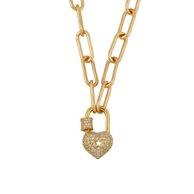 Heart Shape Padlock Pendant Necklace