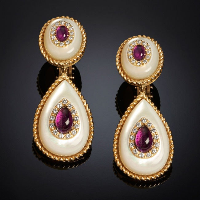 Sparkling Purple Doublet Earrings