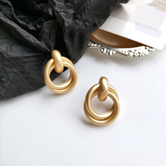 Swirl Textured Gold Hoop Earrings