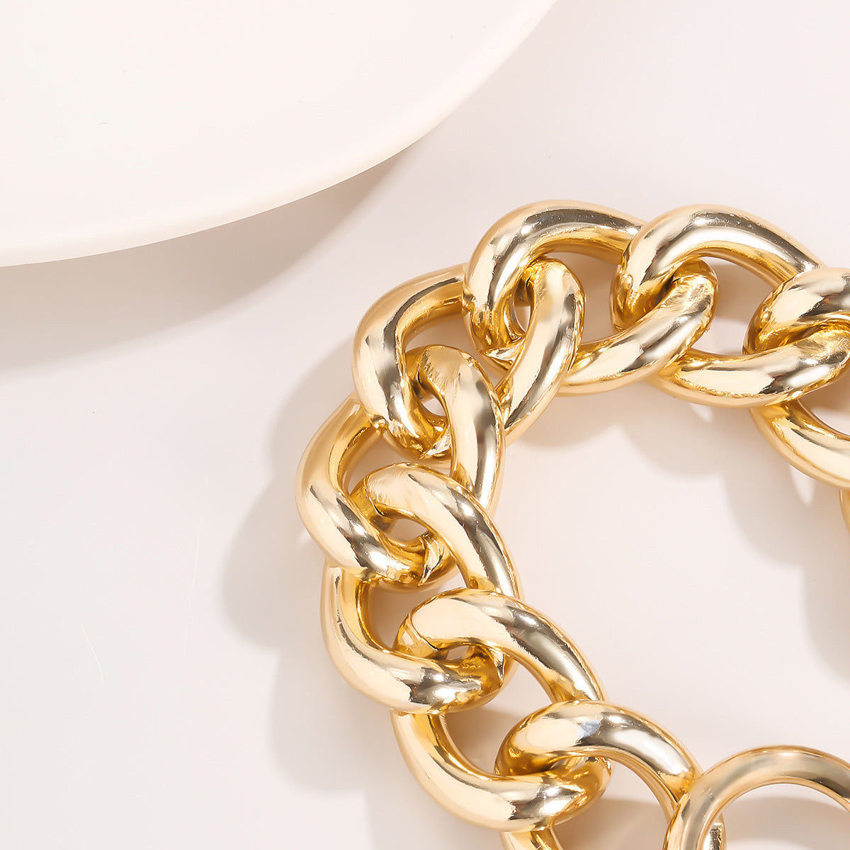 Gold Link Pearl Drop Bracelet