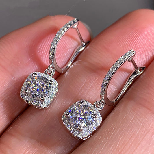 Cushion Cut Droplet Earrings