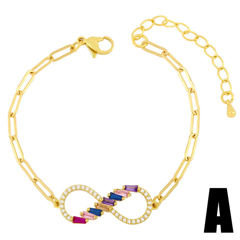 Studded Multicolour Infinity Link Bracelet