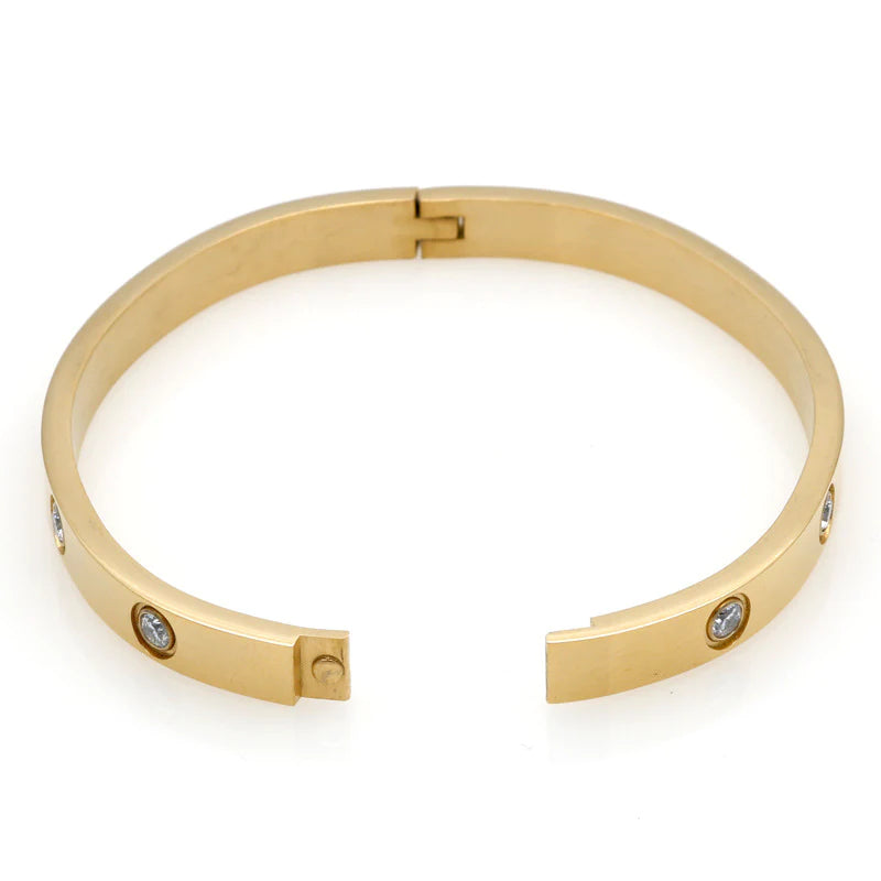 Boxed Simplistic Gold Bracelet & Ring Set