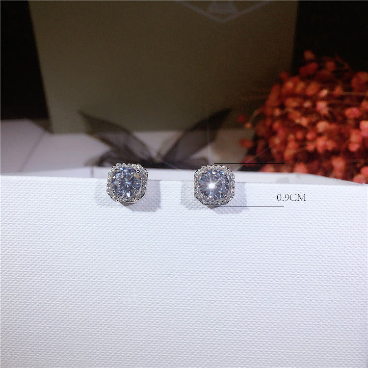 Cushion Cut Solitaire Earrings (925 Sterling Silver)