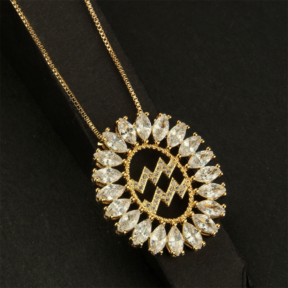 Crafted in polished gold or silver for a refined celestial glow.