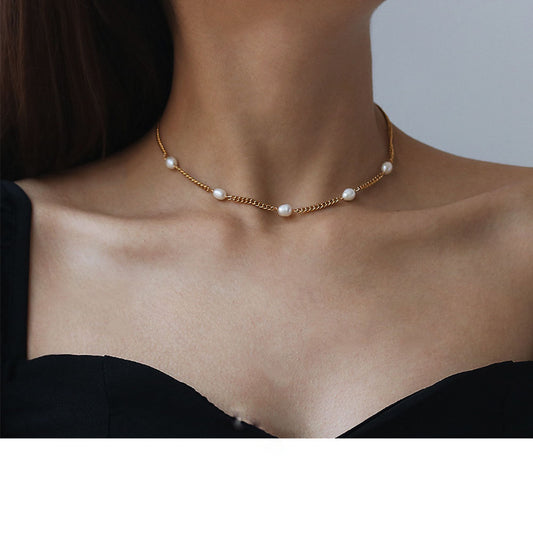 Fresh Water Pearl Short Link Necklace