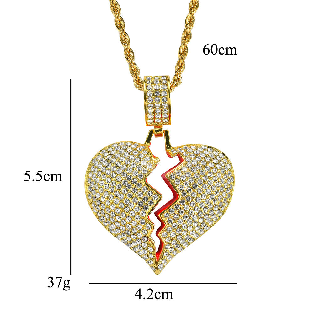 he combination of the broken heart design and the sparkling stones adds an element of bold, emotional expression. 