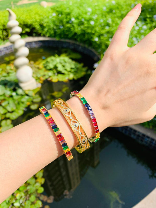 Studded Evil Eye Bracelet