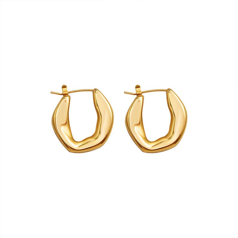 Raw Oval Hoop Earrings