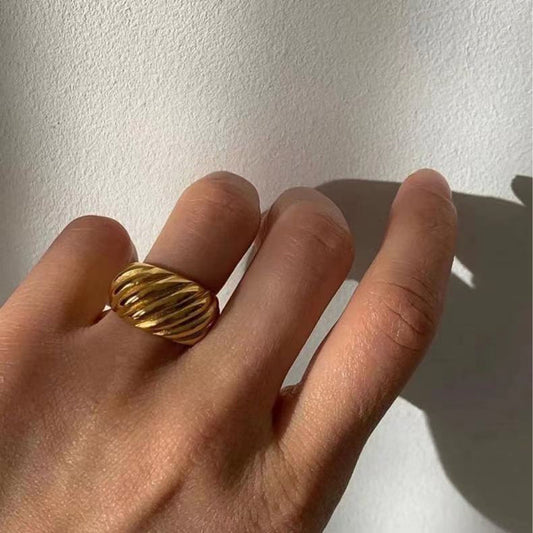 Textured Dome Gold Ring