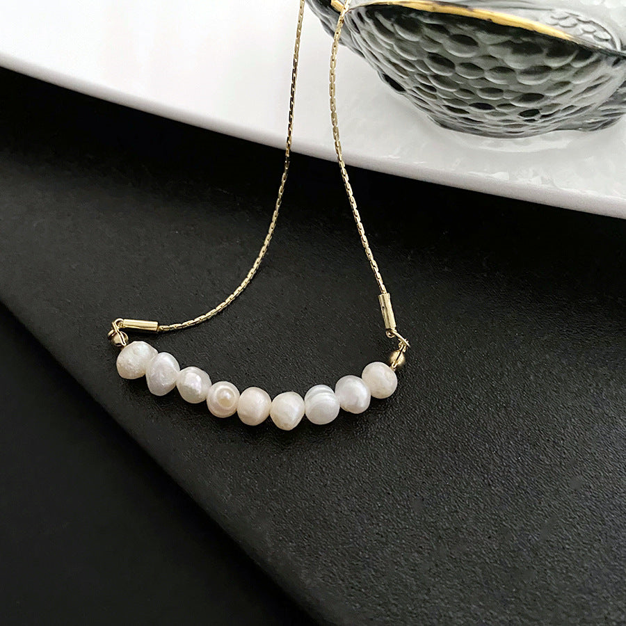 Baroque Pearls Row Necklace