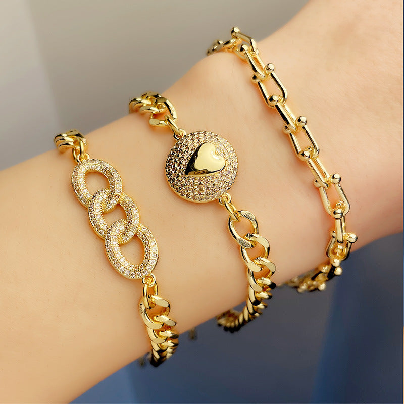 Studded Infinity Link Bracelet