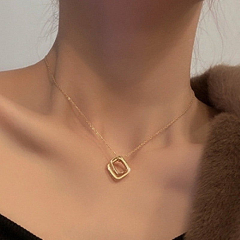 Hooked Square Ring Necklace