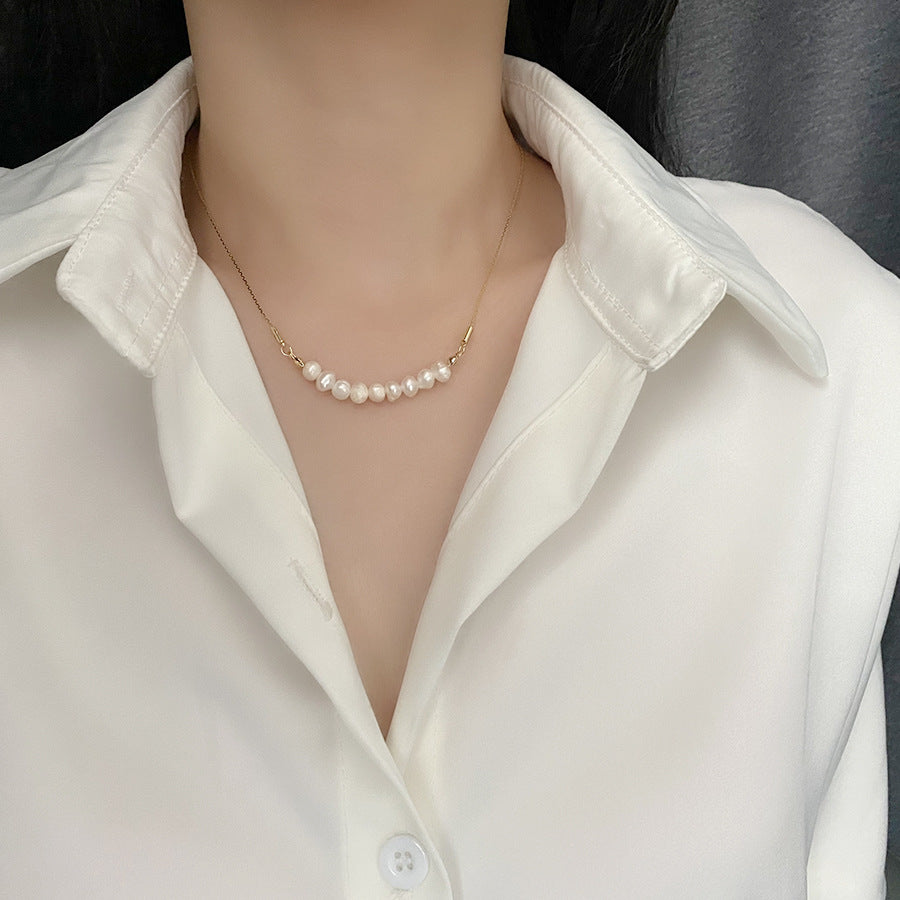 Baroque Pearls Row Necklace