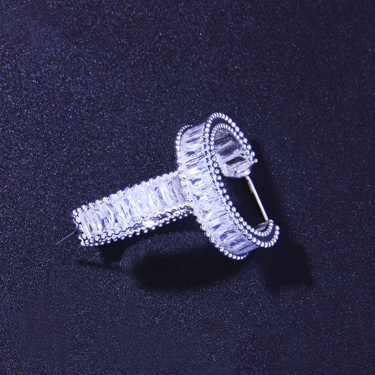 Studded Round Hoops (925 Sterling Silver)