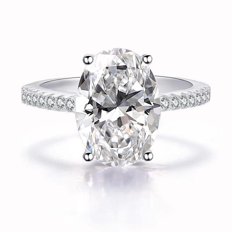 "Elegance refined – Oval Sparkle set in Pure Silver Perfection."