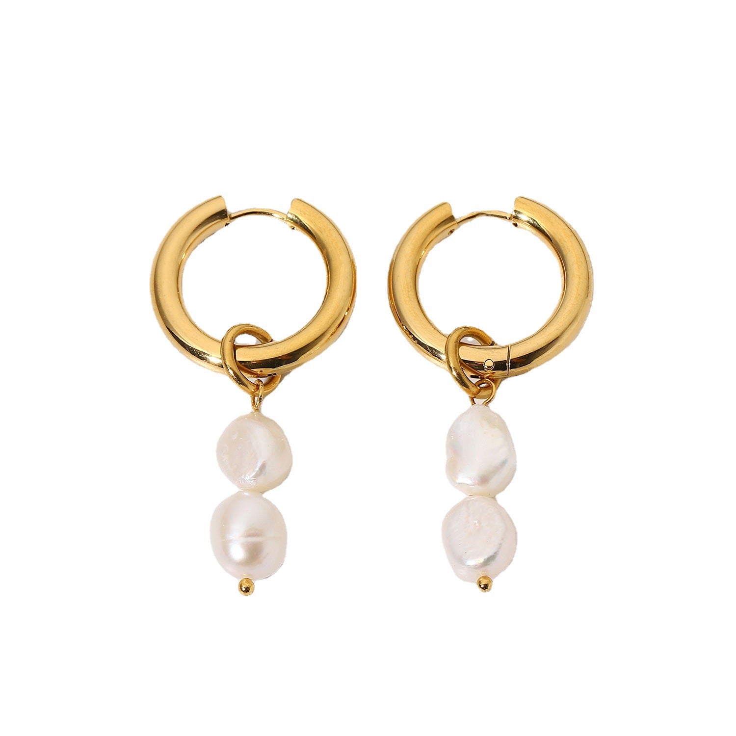 Unique fresh pearl drop earrings on hoops for women, a perfect gift to elevate any outfit.