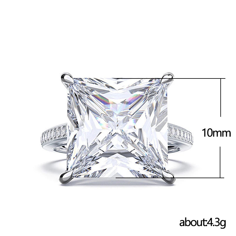 "Sleek. Sophisticated. Stunning – Princess Cut Ring in Pure Hallmarked Silver."