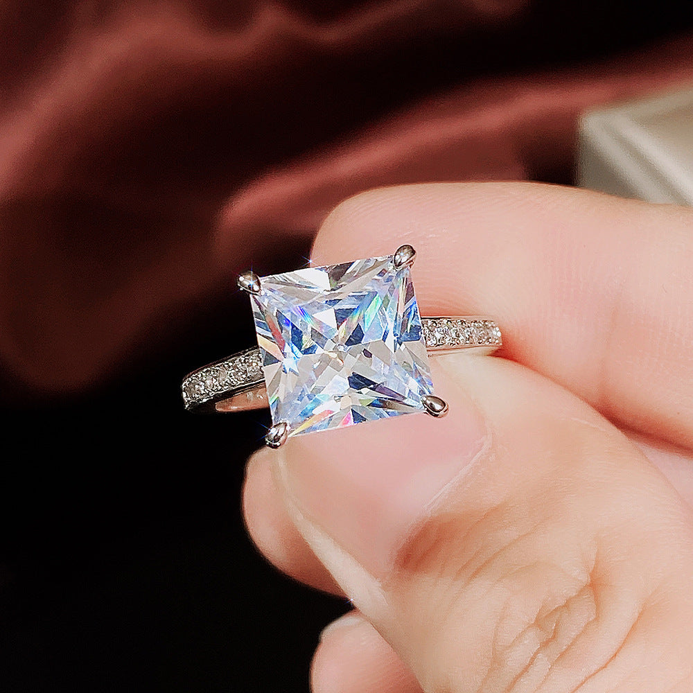 "Where grace meets geometry – Princess Cut brilliance in pure silver."