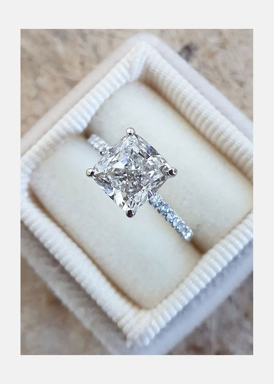 "A regal cut for a regal soul – Pure Silver Princess Ring, hallmarked to last."