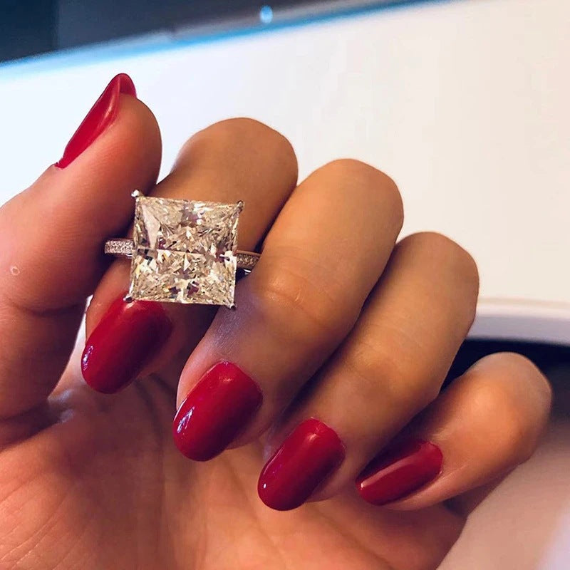"Sleek. Sophisticated. Stunning – Princess Cut Ring in Pure Hallmarked Silver."