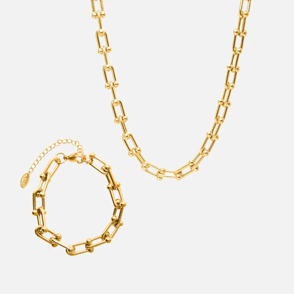 "Anti-tarnish pearl necklace with a polished finish."
